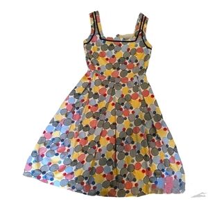 Ann Klein Geometric print Summer  cotton dress with side pockets.